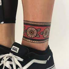 Rad Work Done By Pablo De Tattoolifestyle Tattoo Tattoos Traditional Cuff Tattoo Ankle Cuff Tattoo Traditional Band Tattoo