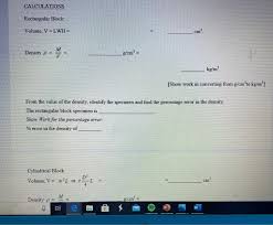 Also called vital statistics and abbreviated to bwh , bust/waist/hip measurements are a common method of specifying body proportions for the purpose of fitting clothes and indicating physical appearance. Phys 201 Ib I Measurements Mass Density Error Chegg Com