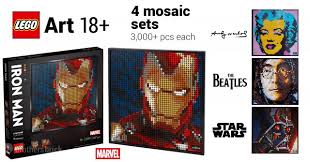 Star wars birthday party decoration pack with star wars wall decorating scene setter and photo props, star wars swirls, balloons, hanging honeycomb decorations and porg inspired pin. Lego Art Revealed As Mosaic Sets Of The Beatles Marilyn Monroe Star Wars Sith And Iron Man News The Brothers Brick The Brothers Brick