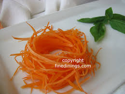 Whatever you call it, julienned vegetables cook evenly and look a heck of a lot prettier than the haphazard chopping i used to do. Carrot Julienne Basket A Unique Sidedish Gourmet Finedinings Com Recipe