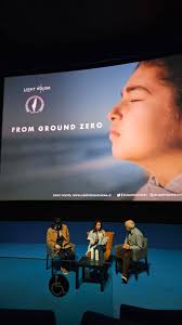 We had a powerful talk with Palestinian journalist Abubaker Abed and  photojournalist Eman Mohammed, chaired by Harry Browne, after the screening  of From Ground Zero at the Lighthouse Cinema last night. The