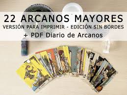 22 Arcanos Mayores Y Diario De Arcanos Version Para Impresion Formato Pdf Version En Espanol In 2020 Major Arcana Tarot Arcanum