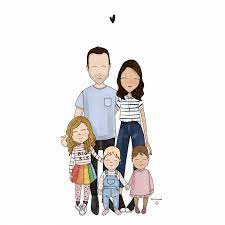 Portrait de famille 5 personnes portrait de famille | Etsy | Illustration  de la famille, Portraits de famille, Portraits illustrés