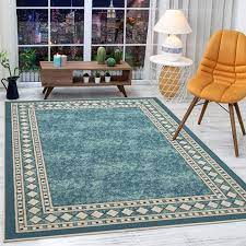 Maybe you would like to learn more about one of these? Amazon Com Antep Rugs Alfombras Modern Bordered 3x5 Non Skid Non Slip Low Profile Pile Rubber Backing Indoor Area Rugs Blue 3 X 5 Kitchen Dining