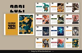 It's simple to neglect to mark personal conferences or events if you have a large family and even a small group of friends. 2021 Calendar Template Wild Nature Theme Free Vector In Adobe Illustrator Ai Ai Format Encapsulated Postscript Eps Eps Format Format For Free Download 23 54mb