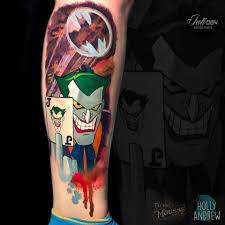 Comic Book Style Joker Done By Holly Comic Book Style Black And Grey Tattoos Joker Cosplay