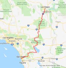 Typically this takes just four and a half hours to drive with no traffic, but…there is a big but for driving to las vegas in terms of traffic since southern california can get so gridlocked. San Diego To Las Vegas The Scenic Route Google My Maps