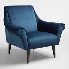 Atlantic Blue Velvet Modern Liliana Chair Fabric By World Market Blue Velvet Chairs Blue Accent Chairs Blue Chair
