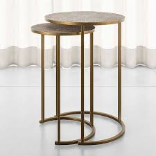 White wooden small round end side accent coffee table bedroom living room. Metal End Tables Crate And Barrel