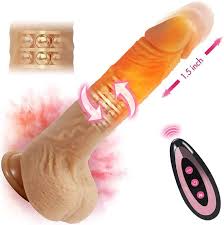 6 IN 1 THRUSTING HEATING TELESCOPIC & SQUIRMING DILDO