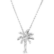 Roberto Coin Tiny Treasures Diamond 18k White Gold Palm Tree Pendant 840 Liked On Polyvore F Palm Tree Pendant White Gold Jewelry White Gold Necklaces