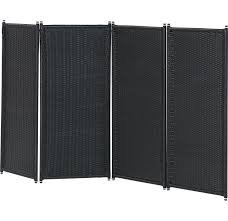 Raumteiler im garten für mehr privatsphäre. Terrassen Paravent Polyrattan Schwarz 240x120 Cm