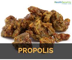 Propolis or bee glue is a resinous mixture that honey bees produce by mixing saliva and beeswax with exudate gathered from tree buds, sap flows, or other botanical sources. Propolis Facts And Health Benefits