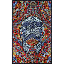 Skeleton skull tapestry wall hanging mandala tapestry gothic bedspread halloween. Handmade 100 Cotton 3d Mindful Skull Tapestry Tablecloth Beach Sheet 60x90 On Sale Overstock 12353876
