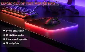 Amazon Com Mayround Led Light Up Mouse Pad Rgb Gaming Mouse Pad With 14 Lighting Modes Glowing Light And Thick Soft Mat Non Slip Rubber Base For Laptop Computer Pc Games 13 8 X 9 8 Inch
