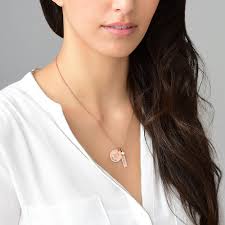 New Mom Jewelry Baby Feet Charm Necklace With Rose Gold Plating Mynameise