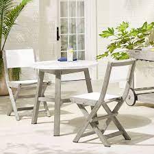 The tabletop features a unique oval design, giving the classic, round bistro table an updated look. Mosaic Outdoor Bistro Table Folding Bistro Chair Set Terrazzo