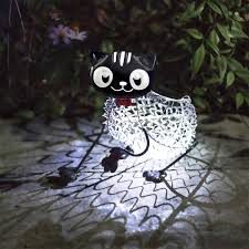fertgo lampe solaire smart de jardin pour decoration exterieure avec le mignon chat de jardin ornement decoration jardin decoration exterieur eclairage solaire