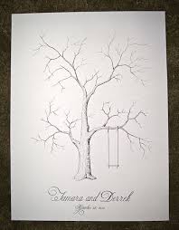 Large Thumbprint Guestbook Alternative Rush Order Thumbprint Tree Custom Drawing Project Life Scrapbook