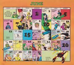 Dc Comics Calendar 1970s Bronze Age June Birthdays Weather Wizard Calendar Calendar June My Books