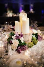 Purple Flower White Candle Wedding Reception Centerpiece Wedding Reception Centerpieces Winter Wedding Table Decorations Winter Wedding Table
