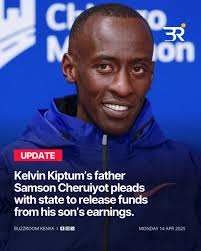 Samson Cheruiyot, the father of late record-breaking marathoner Kelvin  Kiptum, pleads with the state to release funds from his son’s earnings., He  says the family of Kiptum's coach Gervais Hakizimana, ...