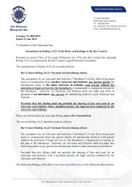So, grab your malaysian student visa and get ready to study in though in malaysia, tuition fees and cost is relatively modest to home country students, it may seem high, so, the international student needs. Malaysian Bar Circular No 008 2019 Amendment To Ruling Facebook