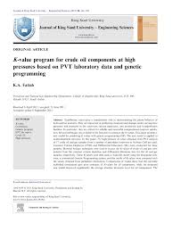 pdf k value program for crude oil components at high