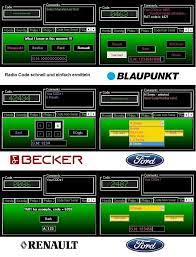 Software Auto Radio Code Key Code Generator Blaupunkt Becker Ford Renault Top Radio Coding Radio Code