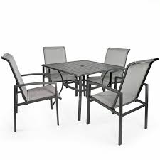5 Piece Outdoor Patio Set Table And Chairs Dining 4 Chairs Set Garden Furniture In 2020 Patio Table Small Outdoor Table Outdoor Patio Table