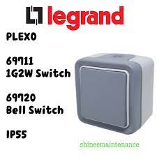 Multiple bell pushes give you cover for front and back door, or even more if you're looking for a wireless doorbell for a business installation. 3pc Bundle Legrand Weatherproof Outdoor Plexo Switch 69711 1 Gang 2 Way Bell Switch 69720 Push Button Ip55 Shopee Singapore