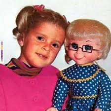 Mrs. Beasley doll by Mattel (1967). When her string was pulled, she spoke  11 different phrases, including "Do you want to try