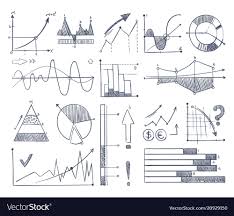 Business Charts And Diagrams Set In Doodle Style