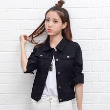 Wholesale Women Fashion Slim Fit Solid Color Denim Jacket Long Sleeves Tops Black Xxl From China Try our best selling jeans in new colors. wholesale women fashion slim fit solid