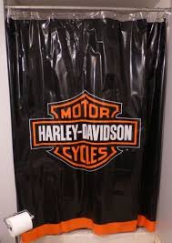 New Harley Davidson Logo Shower Curtain Harley Davidson Decor Harley Davidson Bedding Harley Davidson Logo
