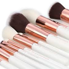 pearl white rose gold makeup brushes