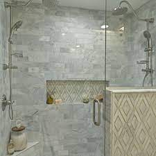 Along the studs, mark the top edge of the base on all three sides. Shower Niche Daltile