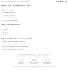 A lot of individuals admittedly had a hard t. Nevada Quiz Worksheet For Kids Study Com