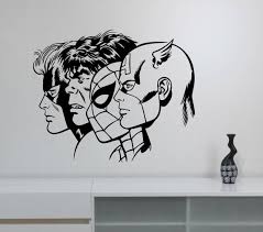 Black And White Superhero Wall Art Superheroes Wall Decal Removable Vinyl Sticker Captain America Etsy Superhero Wall Art Vinyl Wall Art Sticker Wall Art