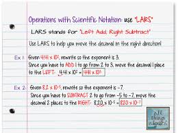 Operations With Scientific Notation And Lars Scientific Notation Scientific Notation Worksheet Common Core Math Lessons