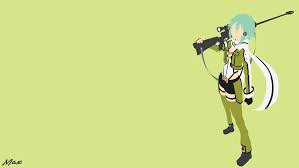 Sinon in all her badass glory. Sinon Ggo Sword Art Online Minimal Wallpaper By Max028 Sword Art Sword Art Online Minimal Wallpaper