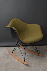 Vintage Herman Miller Eames Fabric Rocking Chair Mid Century Modern Green Fiberglass Rocker Fabric Rocking Chairs Eames Rocking Chair Vintage Herman Miller