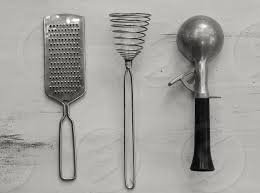 The heart and soul of our brand will always be the stunning wooden kitchen utensils that our family carves. Black And White Vintage Kitchen Utensils Grater Honey Server Ice Cream Scoop Antique Old Metal Distressed Wood By Roz Burd Photo Stock Snapwire