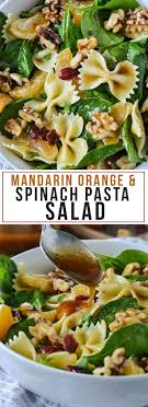Mandarin Orange And Spinach Pasta Salad Mother Thyme Recipe Healthy Recipes Delicious Salads Pasta Salad With Spinach
