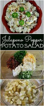 Jalapeno Popper Potato Salad Recipe Potatoe Salad Recipe Stuffed Peppers Food