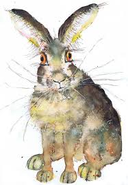 Original Watercolour Hare Painting Print By Moon Hares Art Paintings Amp Prints Hare Painting Bunny Watercolor Art Painting