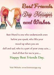Happy friendship day dear friend. Best Friends Day Messages Friends Quotes And Wishes Friendship Day Quotes Friends Day Quotes Friends Quotes