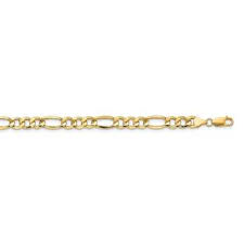 Jewelryweb 14k 8 5mm Semi Solid Figaro Chain Necklace 24 Inch
