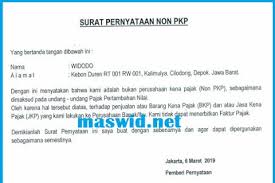 Text of surat pernyataan perusahaan. Contoh Surat Keterangan Non Pkp