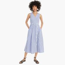 Women S New Arrivals Dresses Shoes More J Crew Smart Casual Dress Pleated Skirt Dress Cotton Poplin